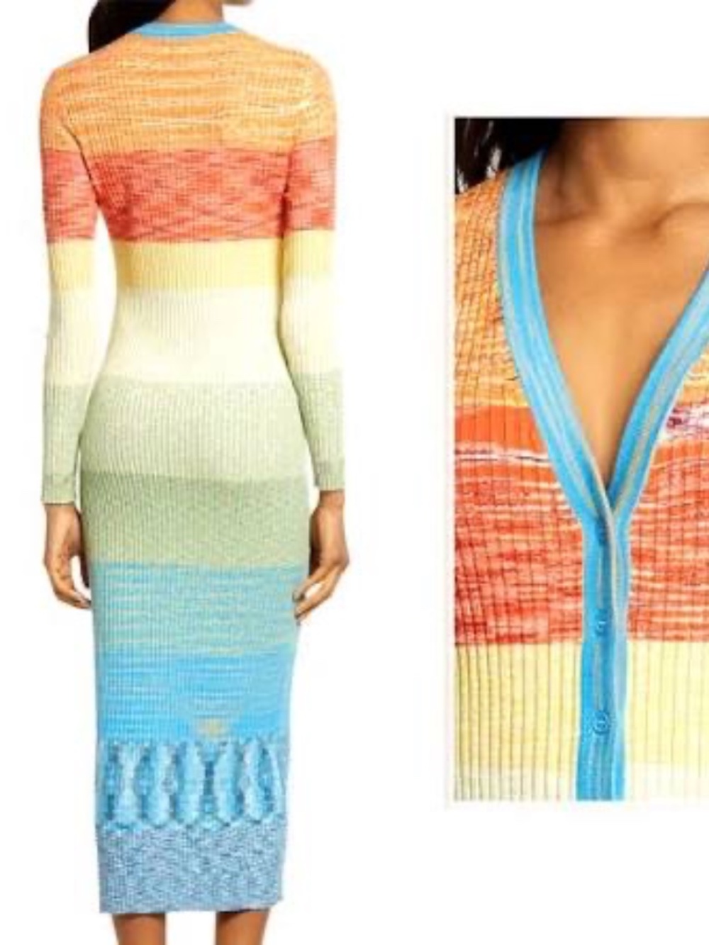 Staud Shoko compact rib knit midi dress